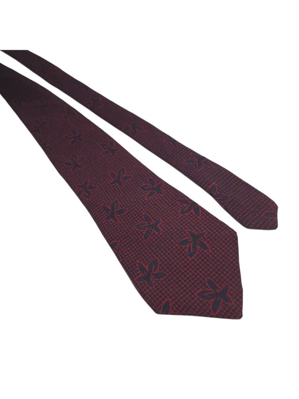 Gap Mens Silk Floral Red Navy Tie Adjustable Office Formal Necktie Silk Stitch